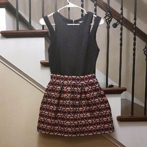 Stylish Black and Multicolor Mini Dress